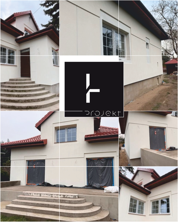 Zdjęcie budynku w trakcie remontu - Dom parterowy z poddaszem użytkowym lata 70 - te 