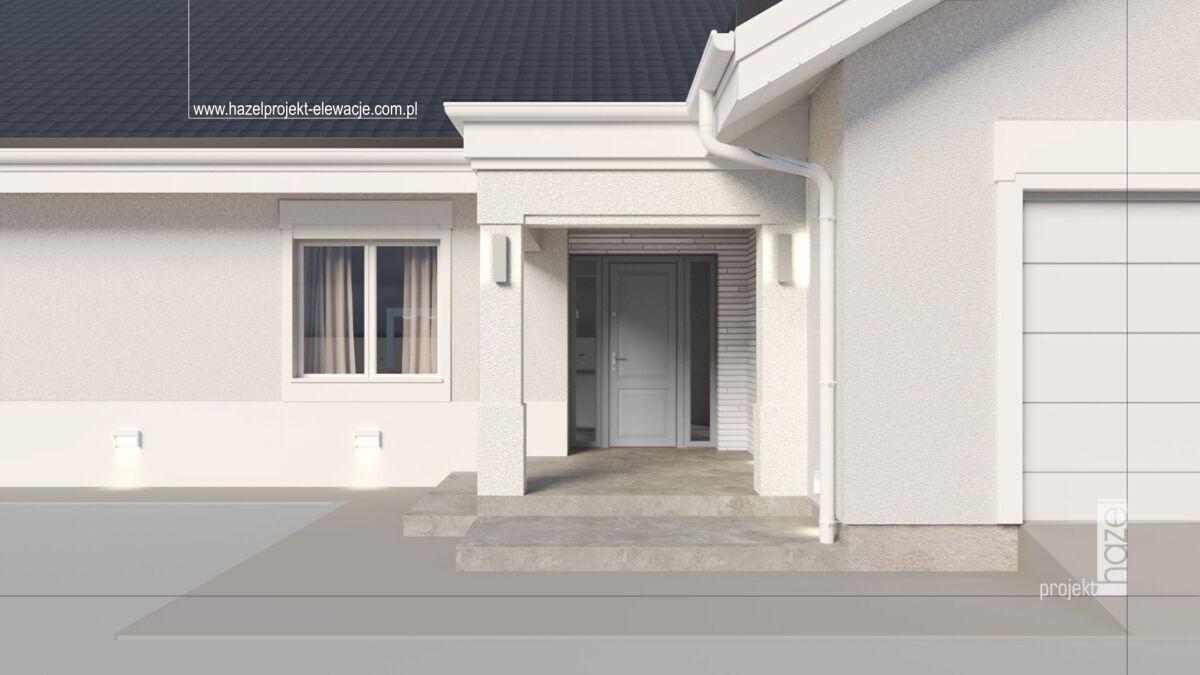 Hazel - Projektowanie elewacji. Projekt elewacji. Adaptacja projektu elewacji, Projekt elewacji domu.  projekt online cała Polska, projektowanie online, biała elewacja, elewacja w stylu modern classic, 