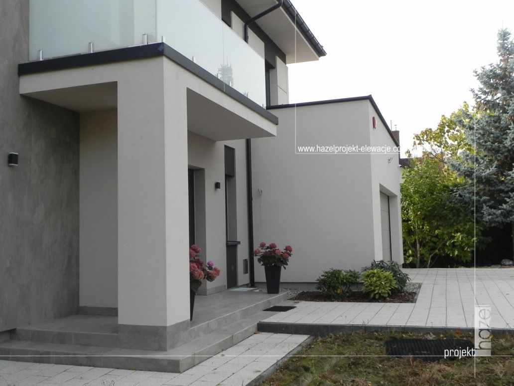 Projekt elewacji domu. nowoczesna elewacja. domu piętrowego.  realizacja projektu elewacji nowoczesnego domu jednorodzinnego, wymarzony dom, wymarzona elewacja domu, 