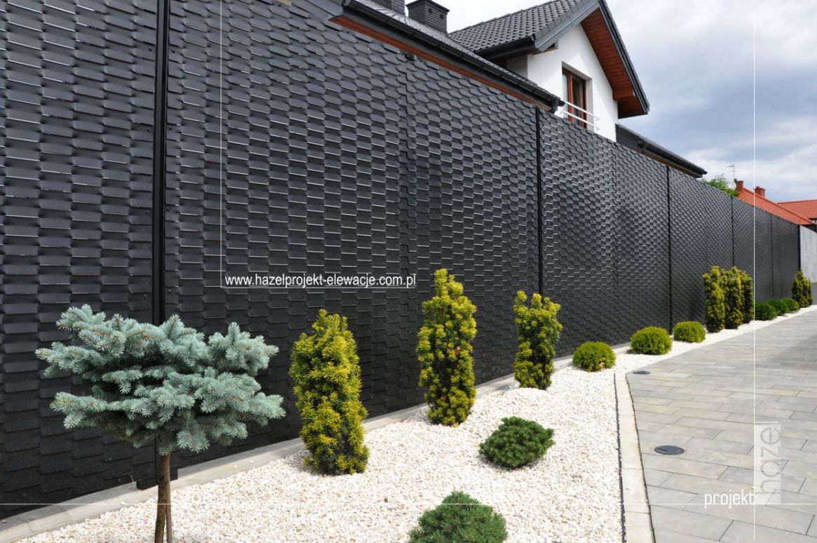 Hazel projekt - Projektowanie elewacji. projektowanie ogrodzeń. indywidualny projekt ogrodzenia, oryginalne ogrodzenia. nowoczesne ogrodzenie, projektowanie online, ogrodzenie beton,