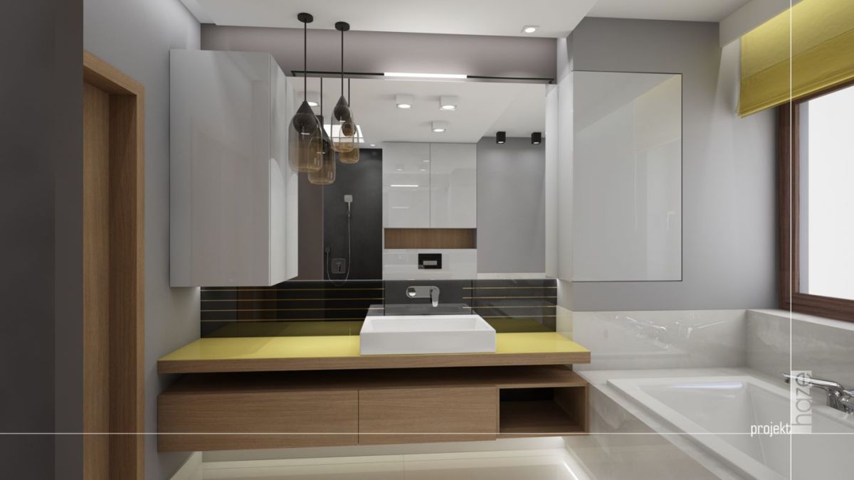 Hazel Projekt - projektowanie wnętrz, projekt nowoczesnej łazienki, projektowanie wnętrz, wizualizacja łazienki, projekt łazienki w nowoczesnym domu, nowoczesne wnętrze, 