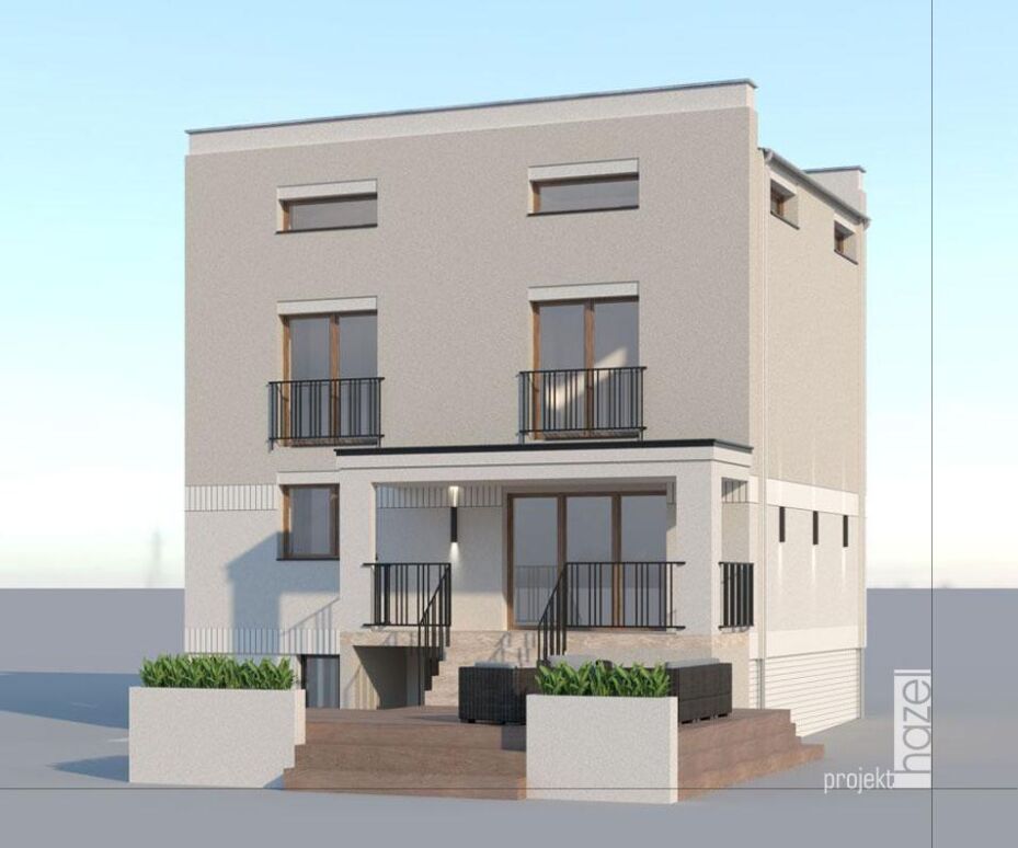 projekt elewacji domu typu kostka, modernistyczna kostka, projekt przebudowy i elewacji starego domu, modernistyczna kostka przebudowa, renowacja elewacji, projektowanie elewacji, projekt elewacji online, projektujemy elewacje, przebudowa domu typu kostka, 