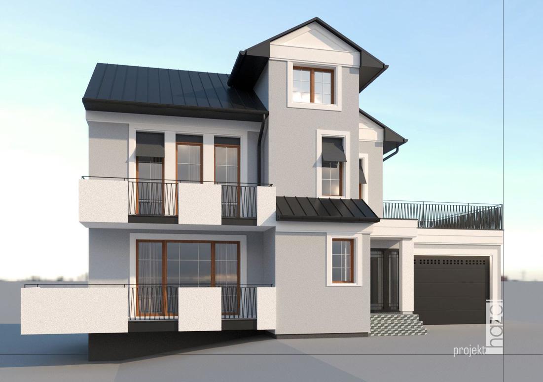 Hazel projekt - Projektowanie elewacji. Projekt elewacji domu. projekt elewacji w Gdyni, elewacje Trójmiasto, Rzeszów, Warszawa. Projekty elewacji domu. indywidualny projekt elewacji, projektowanie online, projekt elewacji online, remont starego domu, elewacja w stylu modern classic, sztukaterie na elewacji, szara elewacja, 