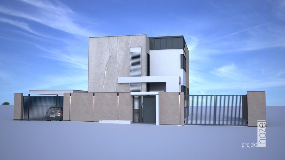 Hazel Projekt- Projektowanie elewacji. projekt przebudowy domu typu kostka. Dom kostka przed i po. modernizacja i przebudowa. projekt elewacji z modernizacją, projekt nowoczesnej elewacji, projektowanie elewacji online, 