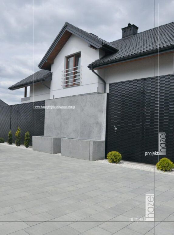 Hazel projekt - Projektowanie elewacji. projektowanie ogrodzeń. indywidualny projekt ogrodzenia, oryginalne ogrodzenia. nowoczesne ogrodzenie, projektowanie online, ogrodzenie beton, 