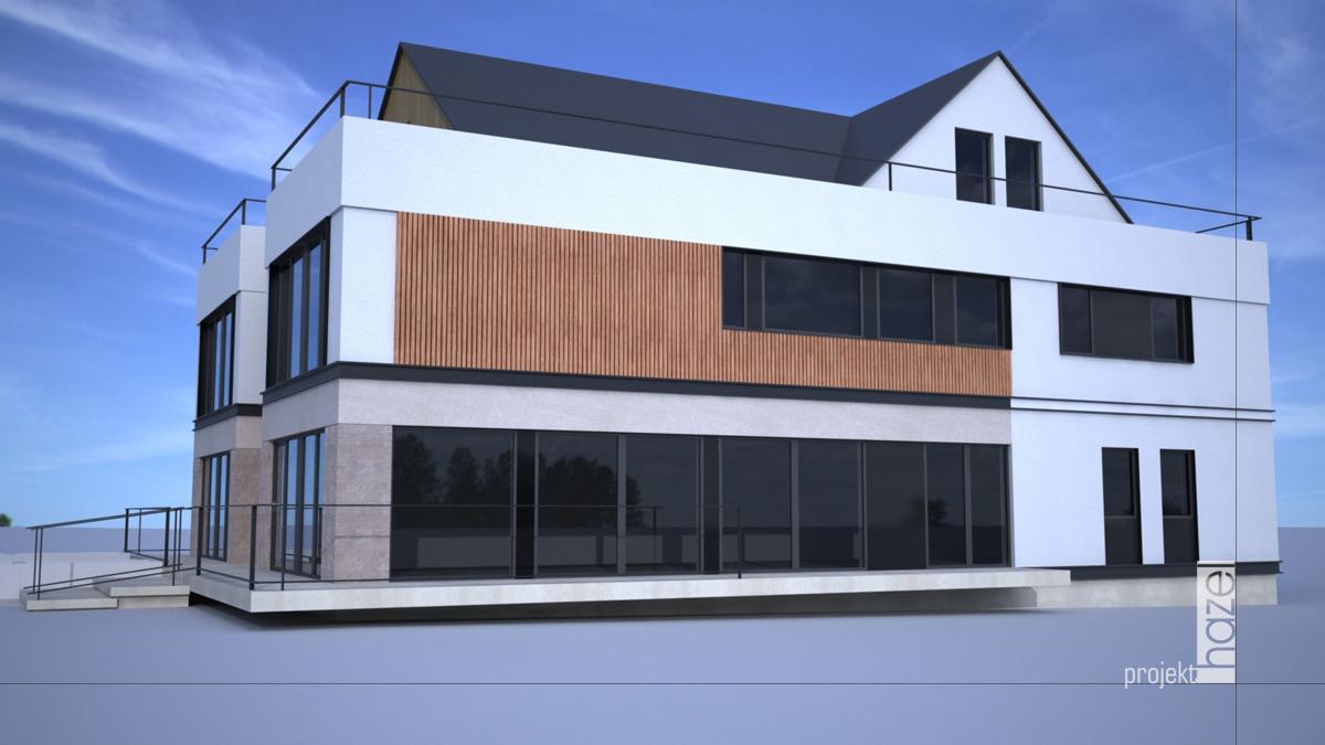 Kompleksowe opracowanie projektu koncepcyjnego budynku usługowo handlowego w Warszawie  Hazel - Projektowanie elewacji