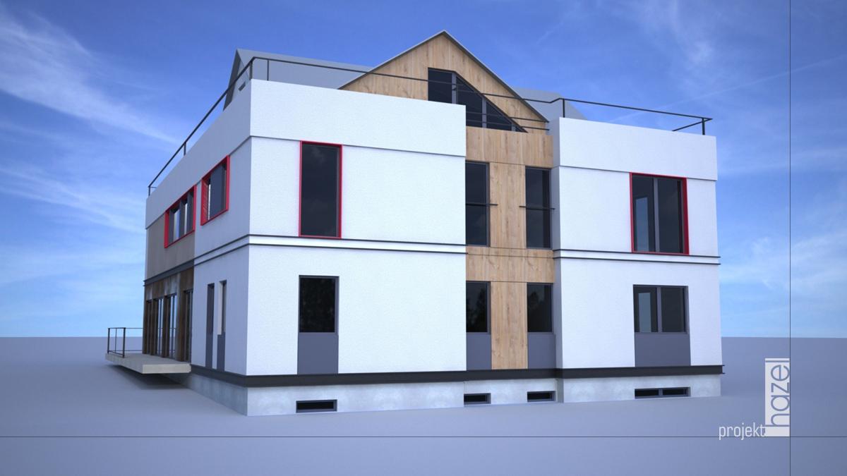 Kompleksowe opracowanie projektu koncepcyjnego budynku usługowo handlowego w Warszawie  Hazel - Projektowanie elewacji