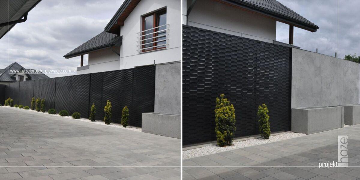 Hazel projekt - Projektowanie elewacji. projektowanie ogrodzeń. indywidualny projekt ogrodzenia, oryginalne ogrodzenia. nowoczesne ogrodzenie, projektowanie online, ogrodzenie beton, 