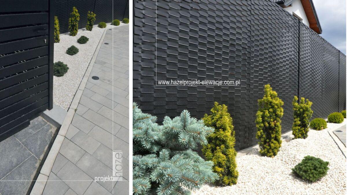 Hazel projekt - Projektowanie elewacji. projektowanie ogrodzeń. indywidualny projekt ogrodzenia, oryginalne ogrodzenia. nowoczesne ogrodzenie, projektowanie online, ogrodzenie beton, 
