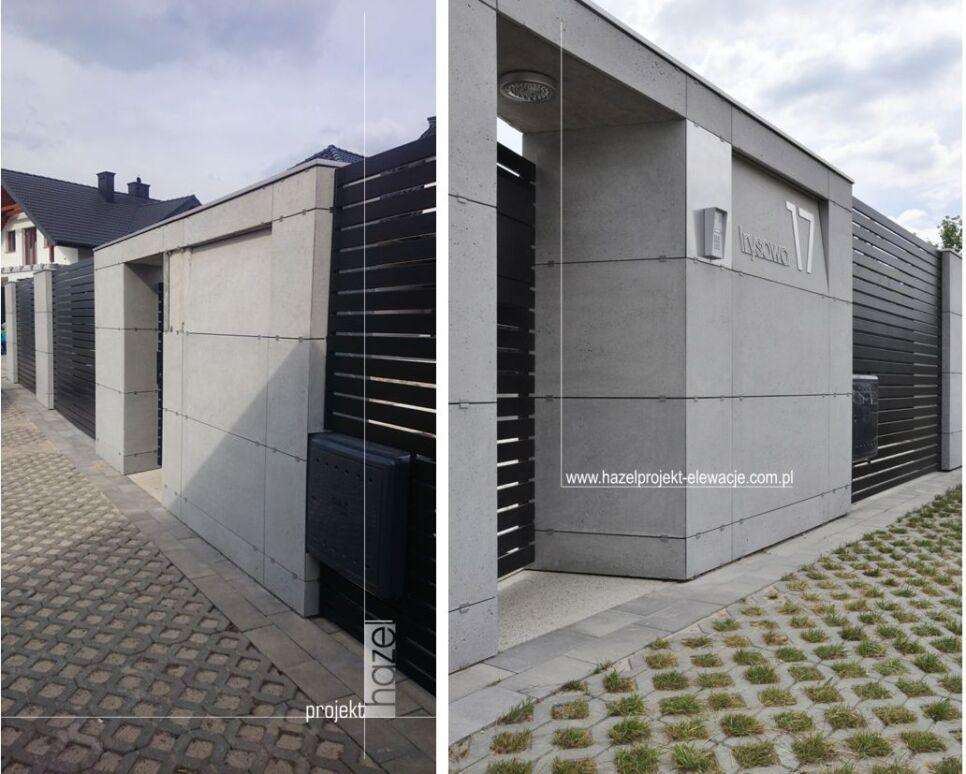 Hazel projekt - Projektowanie elewacji. projektowanie ogrodzeń. indywidualny projekt ogrodzenia, oryginalne ogrodzenia. nowoczesne ogrodzenie, projektowanie online, ogrodzenie beton, 