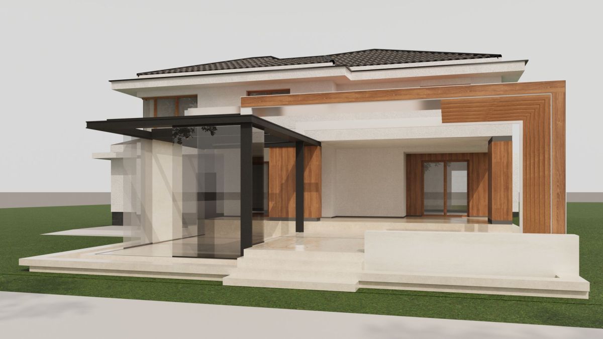 Hazel projekt - projektowanie elewacji, zadaszenie drzwi frontowych, projekt strefy wejścia, projekt elewacji, zadaszenie drzwi wejściowych,  projekt tarasu, projektowanie tarasów, nowoczesny taras ogrodowy, Hazel projekt - projektowanie elewacji, wymarzona elewacja domu, wymarzony dom, 