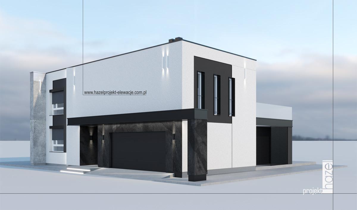 Hazel projekt - Projektowanie elewacji. Projekt elewacji domu.  Adaptacja projektu elewacji, indywidualny projekt elewacji, projektowanie online, projekt elewacji online, biała elewacja, nowoczesna elewacja, projektujemy elewacje,  spieki kwarcowe na elewacji, wymarzony dom, wymarzona elewacja domu, 